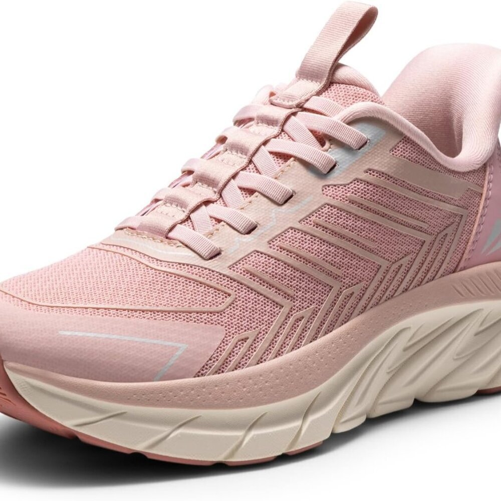 Women's Pink Walking Shoes Comfort Breathable Non-Slip Gym Training Sneaker